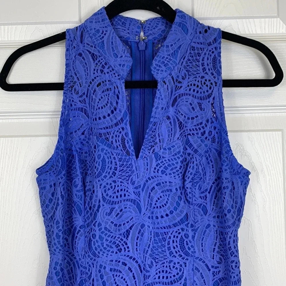 Lilly Pulitzer periwinkle blue lace sleeveless dress sz 0 - Picture 3 of 6